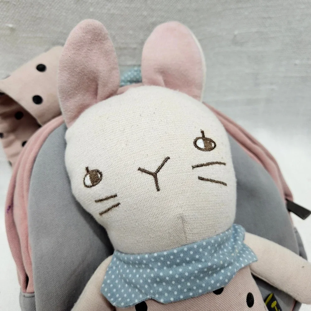 moimoln Bunny‎ Backpack Harness Toddler Pink Gray Plush Safety Leash LNX2WA3H08